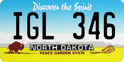 ND license plate IGL346