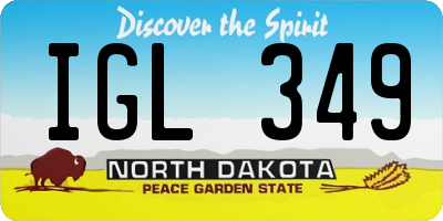 ND license plate IGL349