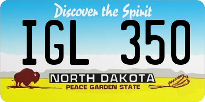 ND license plate IGL350