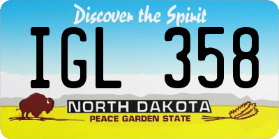 ND license plate IGL358