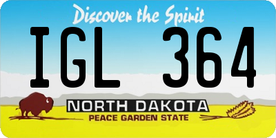 ND license plate IGL364