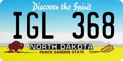 ND license plate IGL368