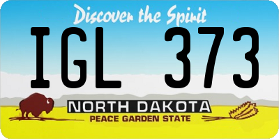 ND license plate IGL373