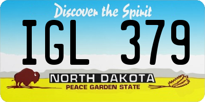 ND license plate IGL379
