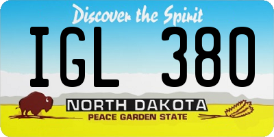 ND license plate IGL380