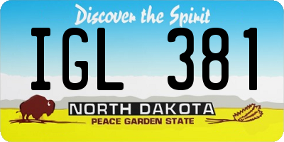 ND license plate IGL381