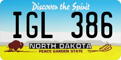 ND license plate IGL386