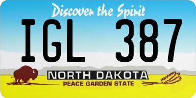 ND license plate IGL387