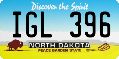 ND license plate IGL396