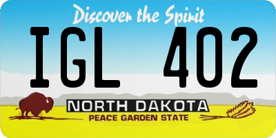ND license plate IGL402