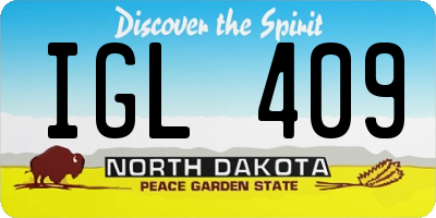 ND license plate IGL409