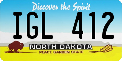 ND license plate IGL412