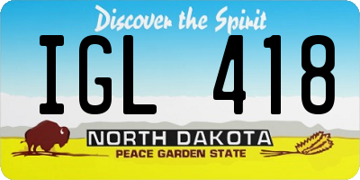 ND license plate IGL418