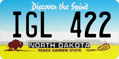 ND license plate IGL422