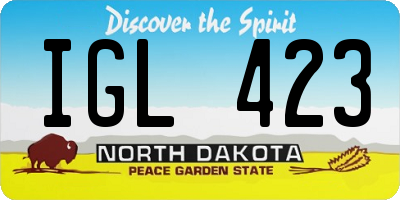 ND license plate IGL423