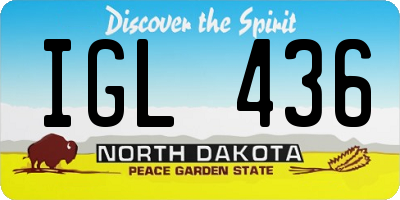 ND license plate IGL436