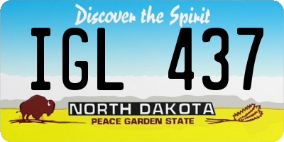 ND license plate IGL437