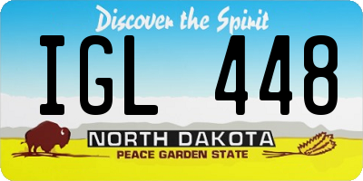 ND license plate IGL448
