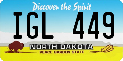 ND license plate IGL449