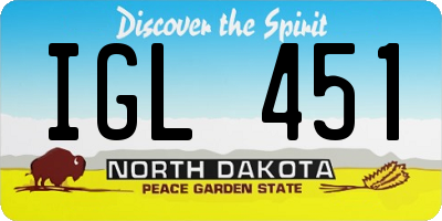 ND license plate IGL451