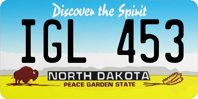 ND license plate IGL453