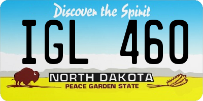 ND license plate IGL460