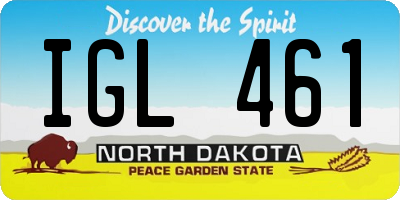 ND license plate IGL461
