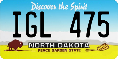 ND license plate IGL475
