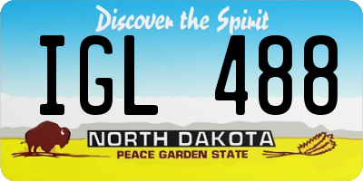 ND license plate IGL488