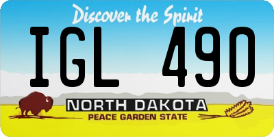 ND license plate IGL490