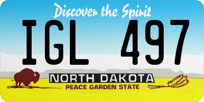 ND license plate IGL497