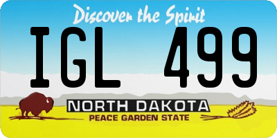 ND license plate IGL499