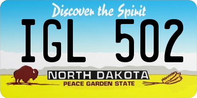 ND license plate IGL502