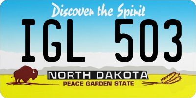 ND license plate IGL503