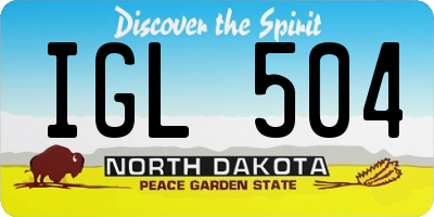 ND license plate IGL504