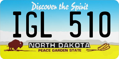 ND license plate IGL510