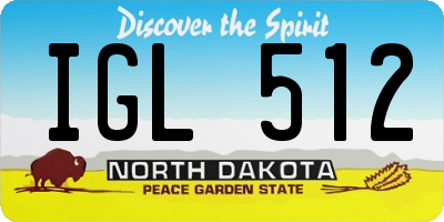 ND license plate IGL512