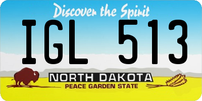 ND license plate IGL513