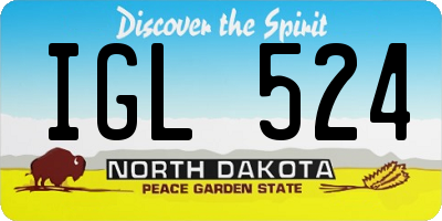 ND license plate IGL524