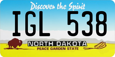 ND license plate IGL538