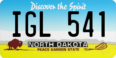 ND license plate IGL541