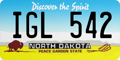 ND license plate IGL542