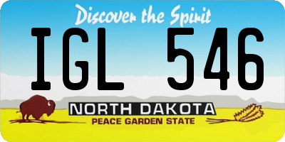 ND license plate IGL546