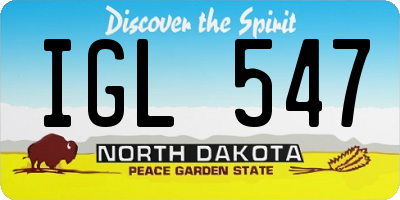 ND license plate IGL547