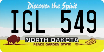 ND license plate IGL549