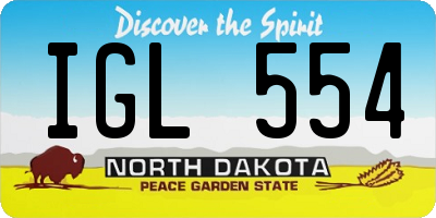 ND license plate IGL554