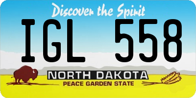 ND license plate IGL558