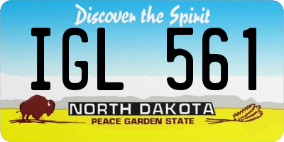 ND license plate IGL561