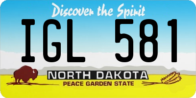 ND license plate IGL581