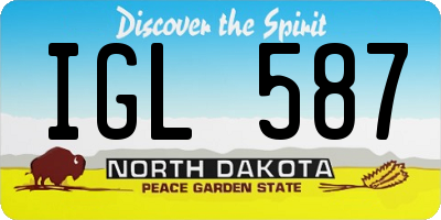 ND license plate IGL587